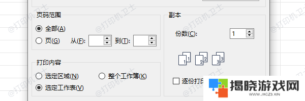 选择“仅打印含数据的页面”