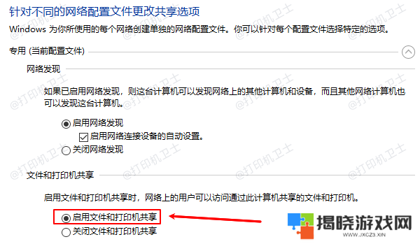 启用文件和打印机共享
